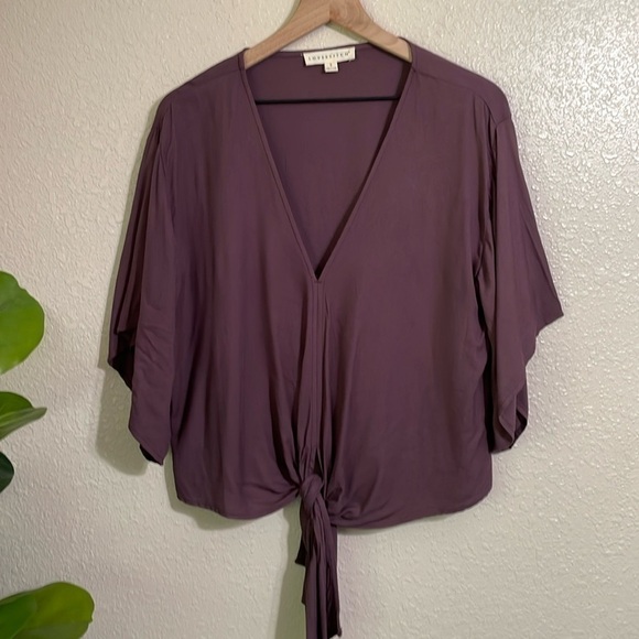 Love Stitch vneck front tie blouse - Picture 3 of 9